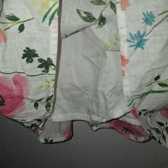 Mi Ami Floral Linen Blend Mini Dress Large Franscesca's Boutique Adjust Strap - Picture 7 of 13